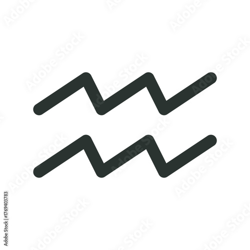 Aquarius zodiac sign. Aquarius vector astrological symbol with editable stroke