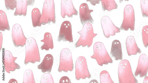 seamless pattern with pink hearts