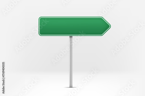 City green board isolated on white background. 3d vector