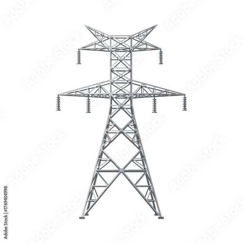 High voltage power transmission tower, vector design