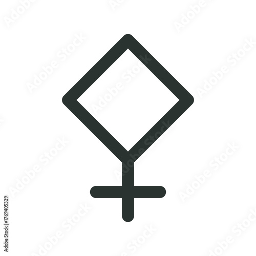 Pallas astrology symbol. Pallas  asteroid vector sign with editable stroke