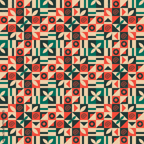 Photos Vibrant Geometric Abstract Tile Design