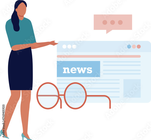 The girl is talking about news website