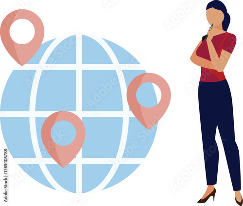 The woman is thinking bout global location