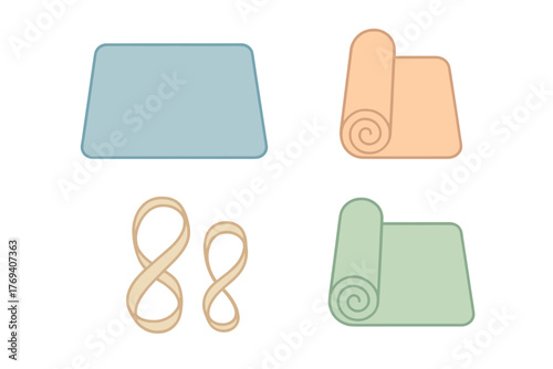 Essential fitness equipment set with yoga mats and resistance bands for home workout