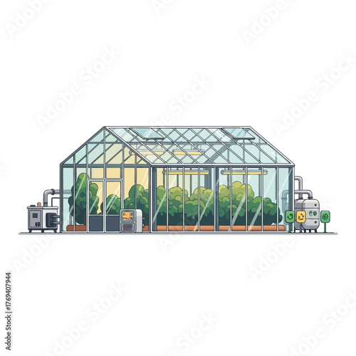 Greenhouse with plants for yearround cultivation