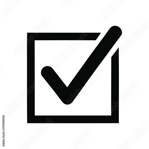 Check Mark in Square Box Icon Vector | Approval, Verification, and Checklist Symbol