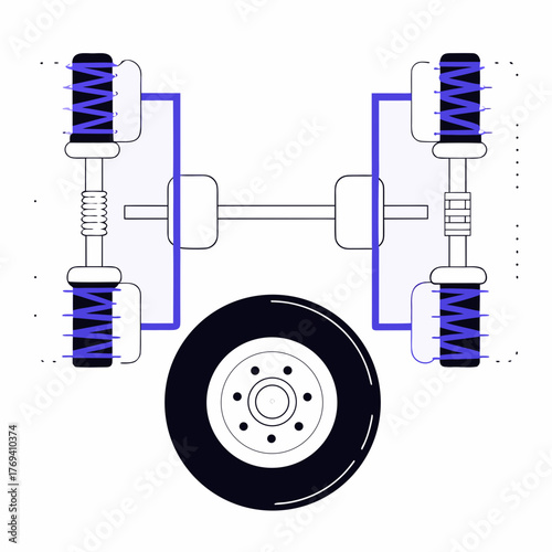 Car suspension system diagram