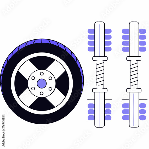 Car wheel and suspension system