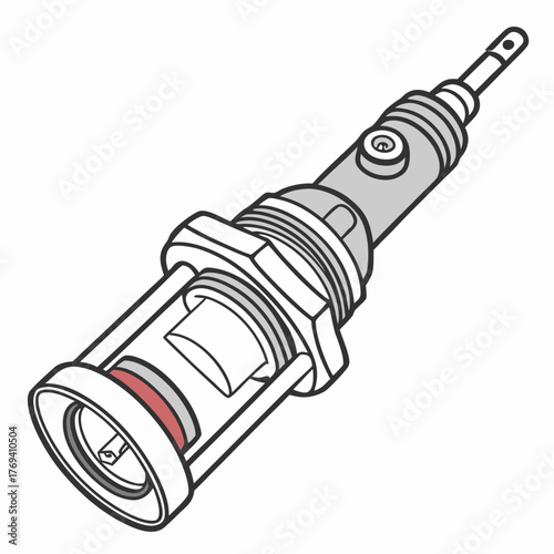 Detailed illustration of a master cylinder