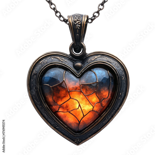 Locket Pendant, watercolor illustration vector, isolated on a white background.