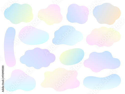 ふわふわなグラデーションカラーのゆめかわいい雲型フレームセット