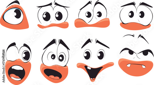 Wallpaper Mural A set of funny cartoon vector eyes with cute animal expressions for character design illustration Torontodigital.ca