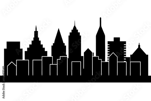 Cityscape Silhouette Vector Icons Bundle 