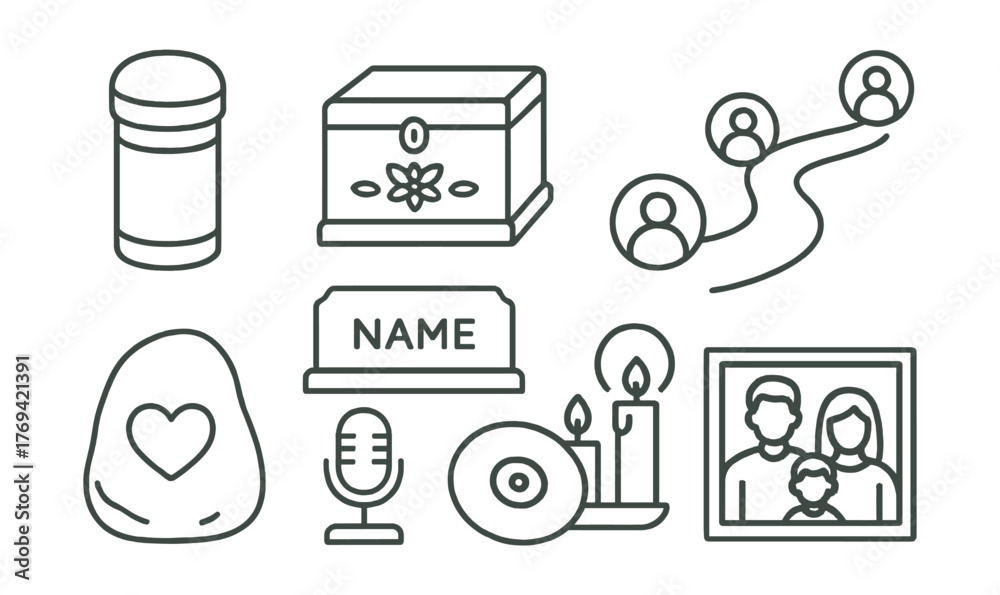 Fototapeta premium Collection of icons that represent different aspects of life