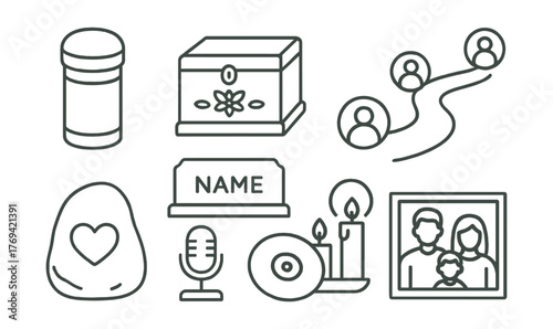 Collection of icons that represent different aspects of life