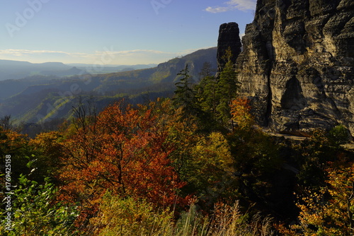View from the Pravčická Gate and the Falcon's Nest. Czech Switzerland