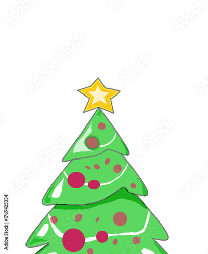 Wallpaper Mural christmas tree isolated on white Torontodigital.ca