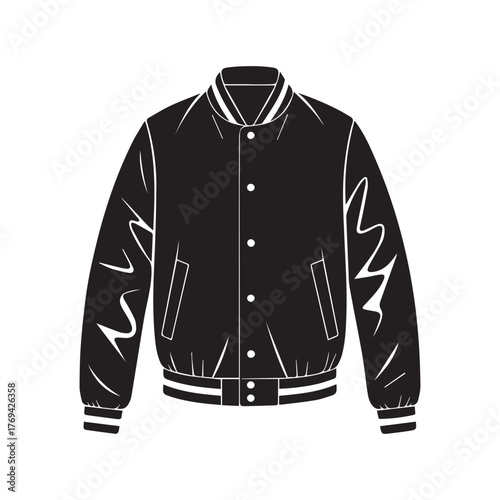 PrintClassic Varsity Jacket Silhouette Vector