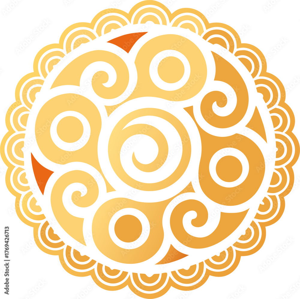 Fototapeta premium Vector swirl pattern (Chinese auspicious clouds) background textured stock illustration