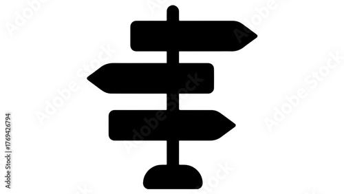 Signpost with multiple arrows pointing in different directions