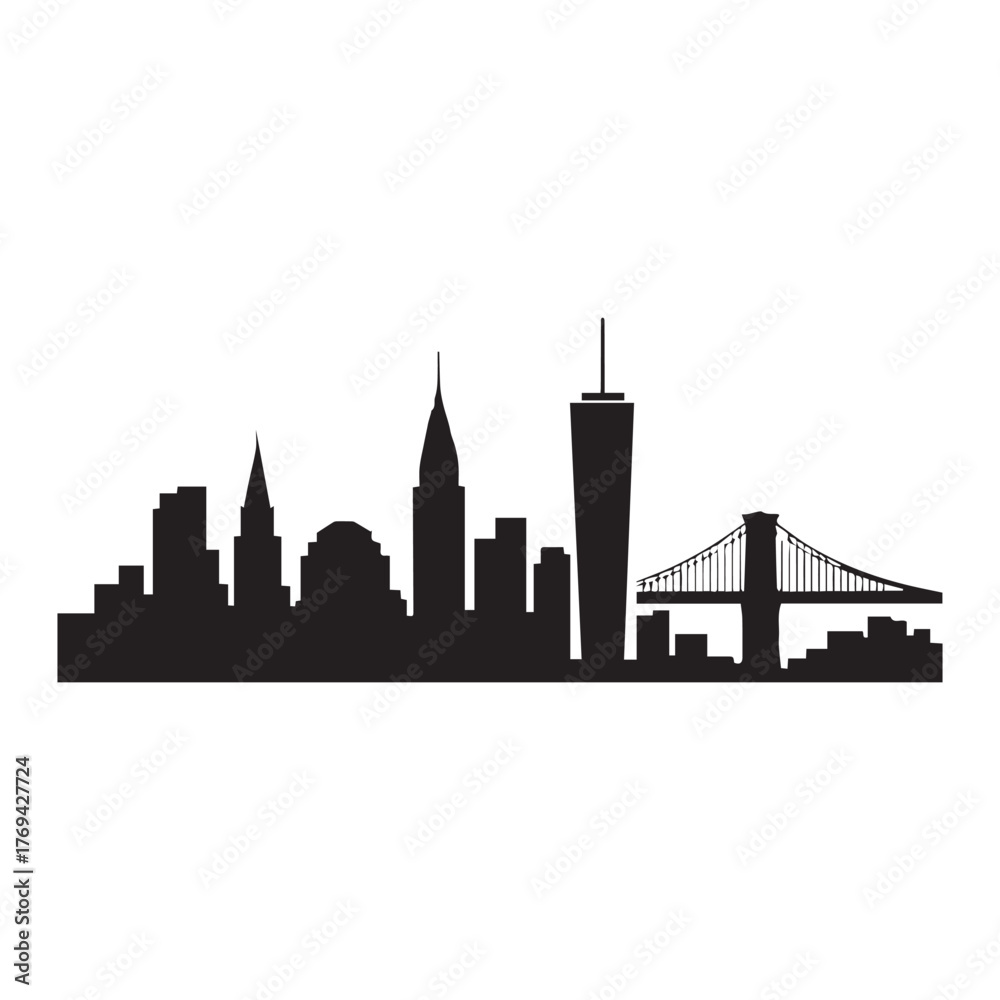 Fototapeta premium PrNew York City Skyline Silhouette Vectorint