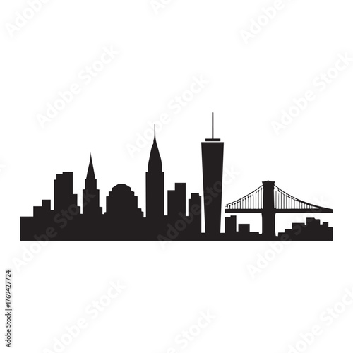 PrNew York City Skyline Silhouette Vectorint