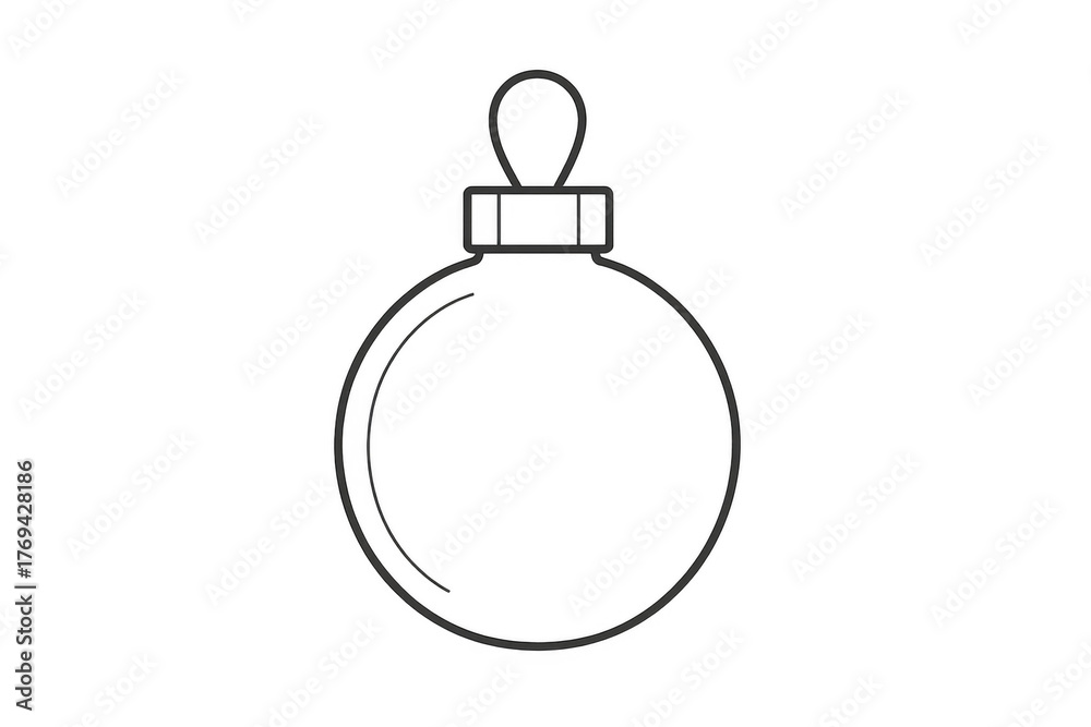 Obraz premium Christmas ornament outline icon vector for holiday decoration and festive design elements. Transparent background