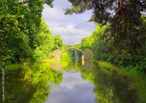 Devil's Bridge (German: Rakotzbrücke) in Kromlau.