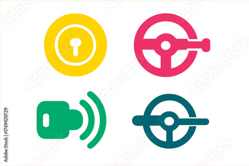 Essential automotive security symbols for vehicle control and remote access systems