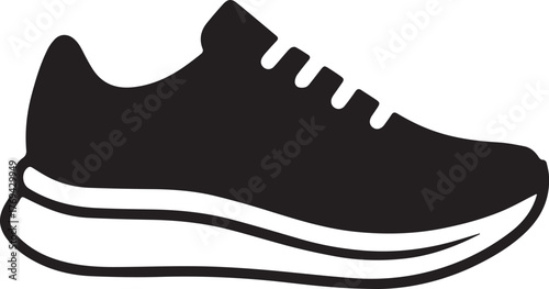Sneaker Shoe Running Training Footwear Sport Footwear Vector Illustration Active Lifestyle Fitness Running Equipment Fashion Design Shoe Icon