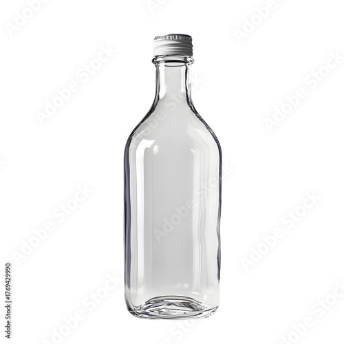 Wallpaper Mural Clear Glass Bottle on Light Gray Background Isolated Torontodigital.ca