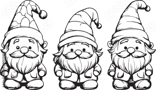 Two funny cartoon dogs and a cat playing a winter holiday game with Santa's hat illustration