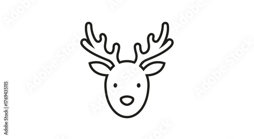 Delightful reindeer head outline with a whimsical design for festive holiday seasons