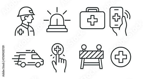 Man in a helmet is holding a siren