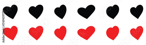  Modern hand-drawn valentines love icon set.  Abstract graphical doodle love icon drawing. Hand made graphical heart icons. EPS 10. 