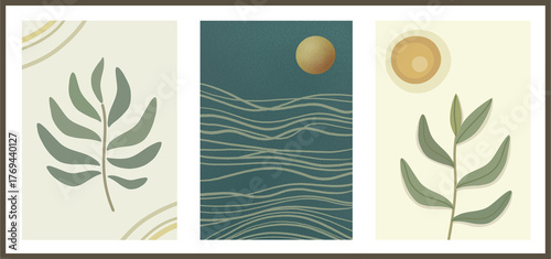 A Calming Trio of Minimalist Botanical and Abstract Landscapes.