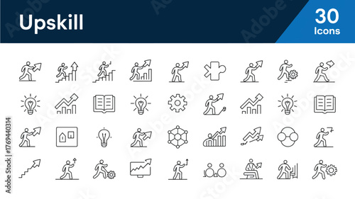 Group of people in action vector icons set