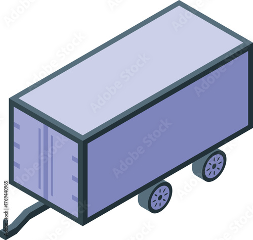 Isometric projection of a cargo trailer, ideal for transporting goods and equipment safely and efficiently