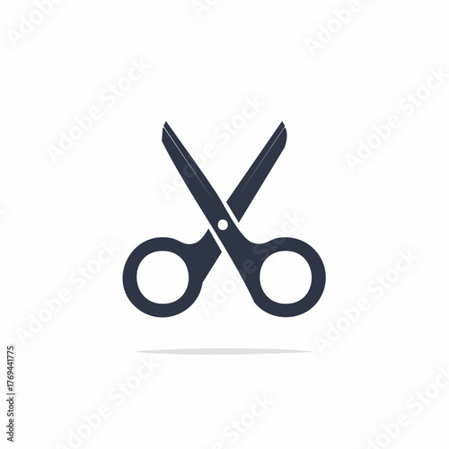 Navy blue scissors, opened, cutting tool, simple design, stationery, art, craft, school, office