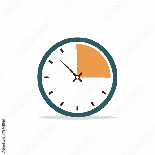 Clock icon showing elapsed time or deadline, abstract concept in modern graphic design.