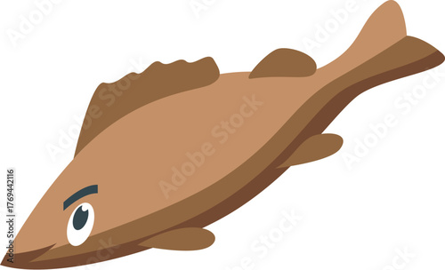 Cartoon fish swimming underwater, representing aquatic life and marine ecosystems