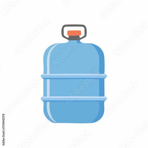 Blue Plastic Water Cooler Gallon Bottle Container with Handle and Cap Icon Illustration