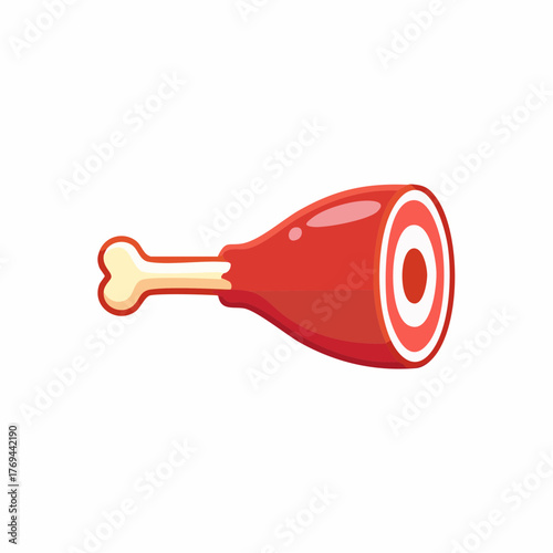 Stylized Cooked Ham Hock With Bone