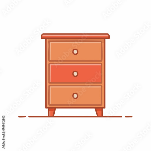 Cartoon chest of drawers vector illustration isolated on white background