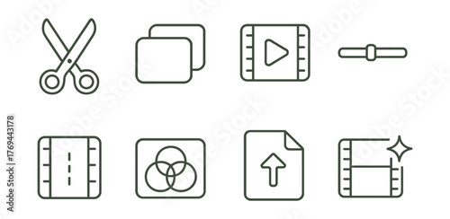 Set of icons for editing and manipulating images