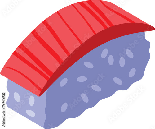 Single tuna nigiri showcasing japanese cuisine, representing a healthy and tasty meal or snack