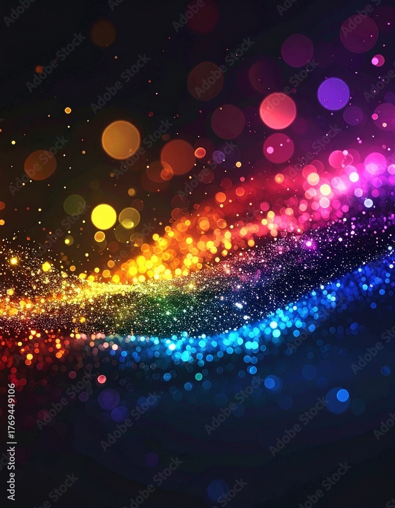 Fototapeta premium Bunte Bokeh-Lichter auf schwarzem Hintergrund