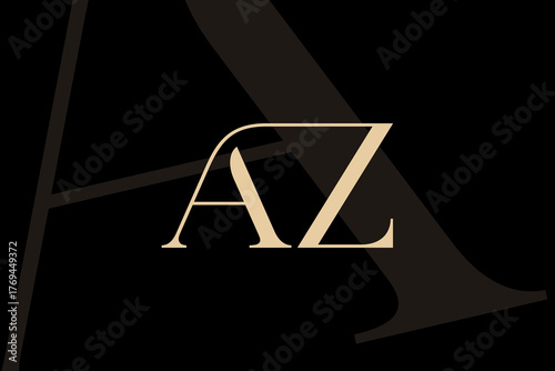 AZ or ZA letter logo icon design. Classic style luxury initials monogram.