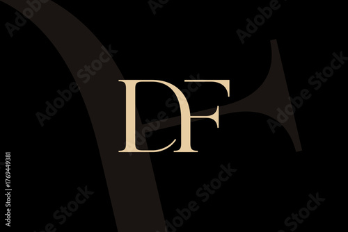DF or FD letter logo icon design. Classic style luxury initials monogram.